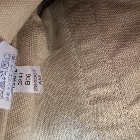 Lands End Vintage Beige & Blue Heavy Cotton Canvas Multipocketed Tote Bag - Picture 16 of 16